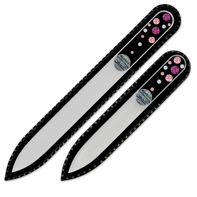 Set of 2 Transparent Crystal Nail Files with crystals W-MS