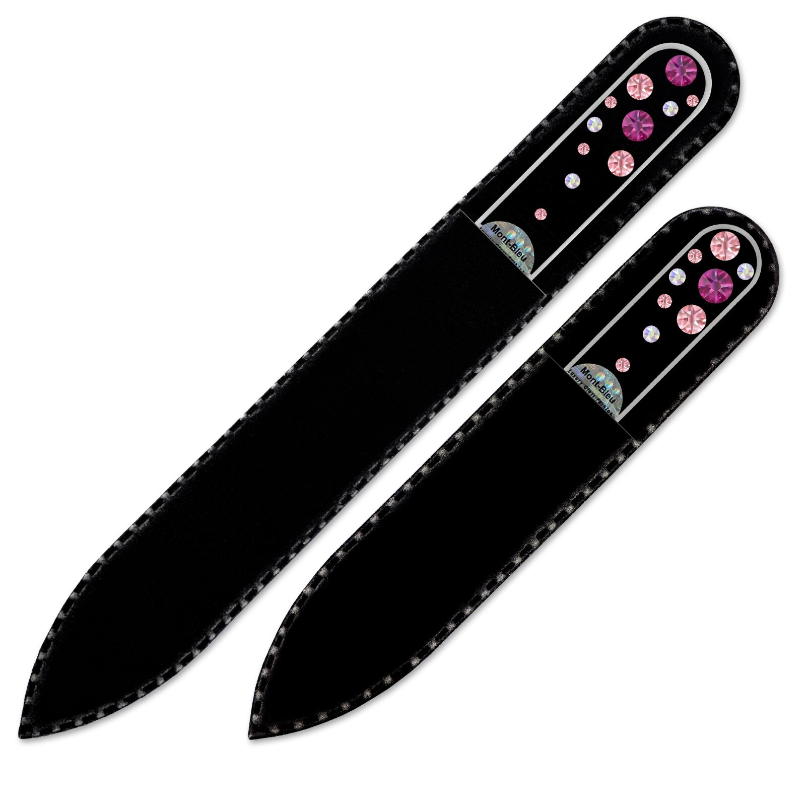 Set of 2 Transparent Crystal Nail Files with crystals W-MS