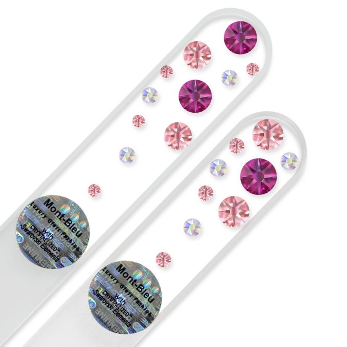 Set of 2 Transparent Crystal Nail Files with crystals W-MS
