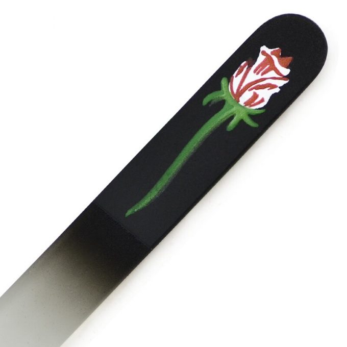 Hand painted crystal nail file Rose 303-D8