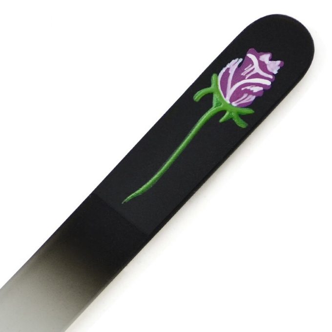 Hand painted crystal nail file Rose 303-D9