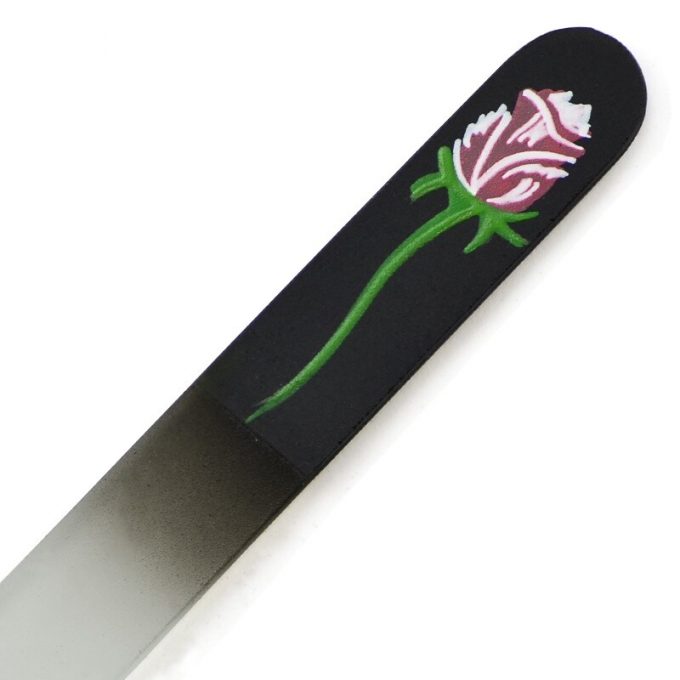 Hand painted crystal nail file Rose 303-D12