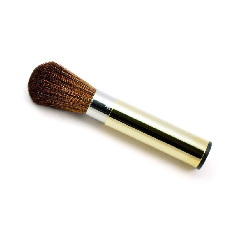 Retractable Blusher brush with brown mountain goat hair 3032