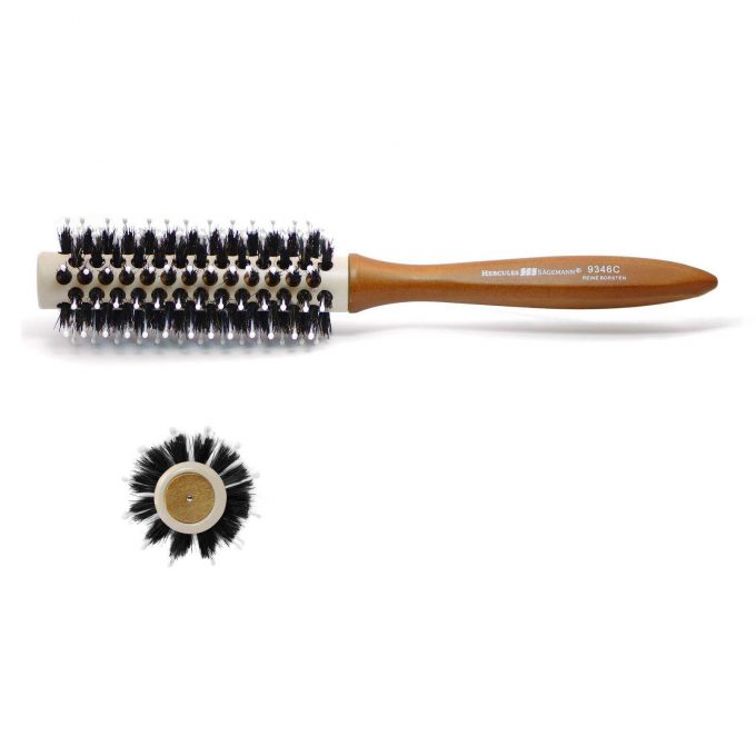 Radial ceramic hair brush with boar bristles 9346