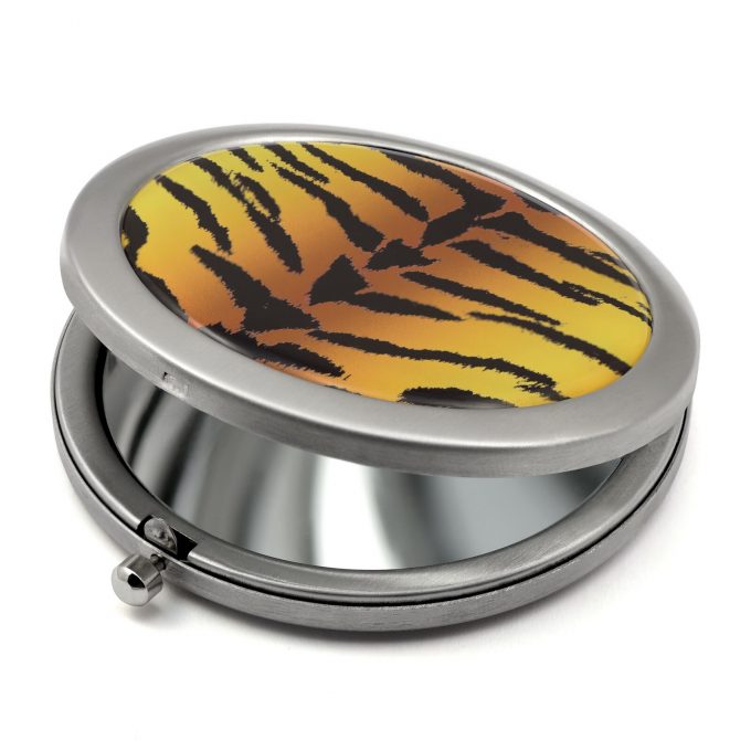 Kompaktowe lustro z nadrukiem tygrysa