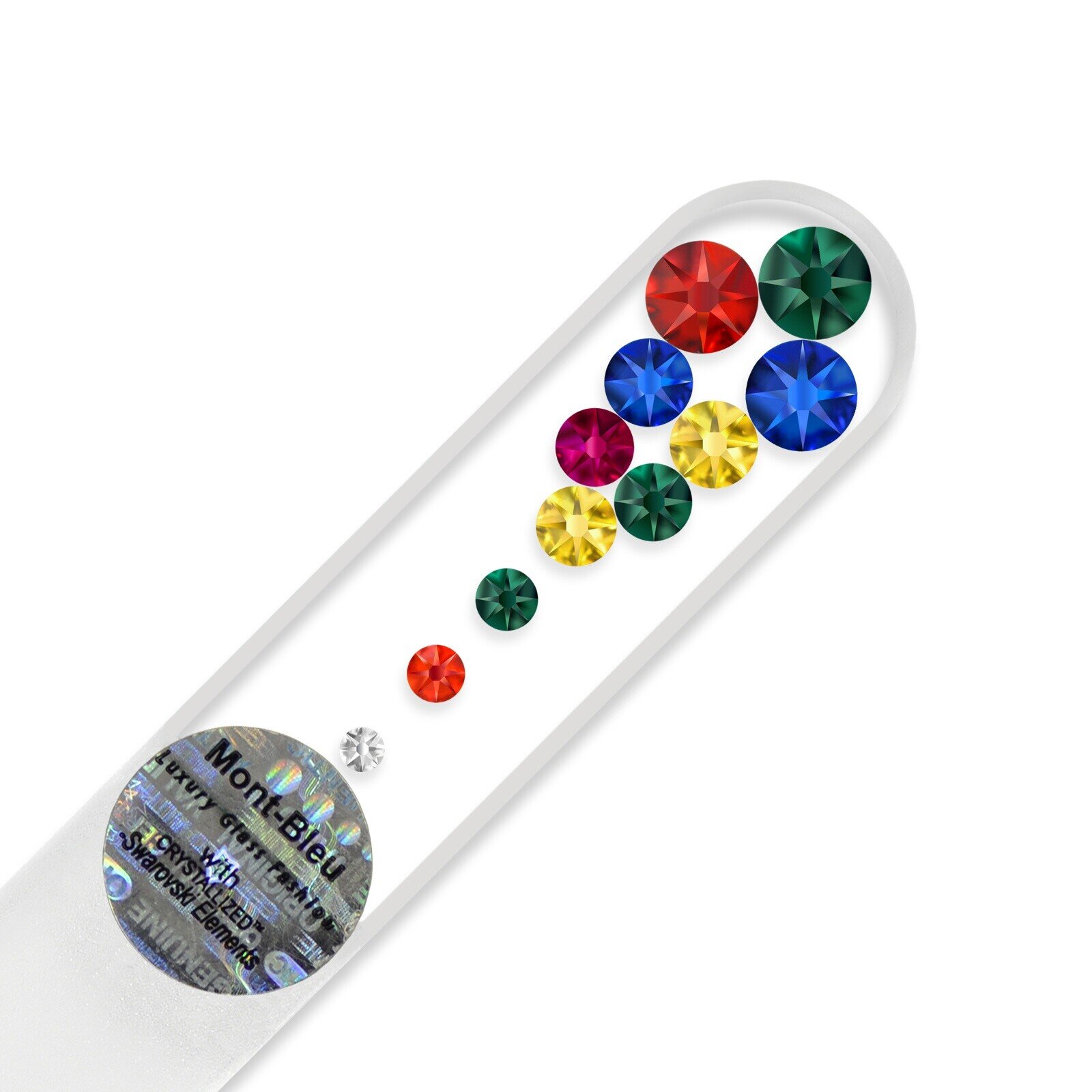 Mały szklany pilnik do paznokci z kryształkami Swarovskiego M-S1-12 Mały szklany pilnik do paznokci z kryształkami Swarovskiego M-S1-12