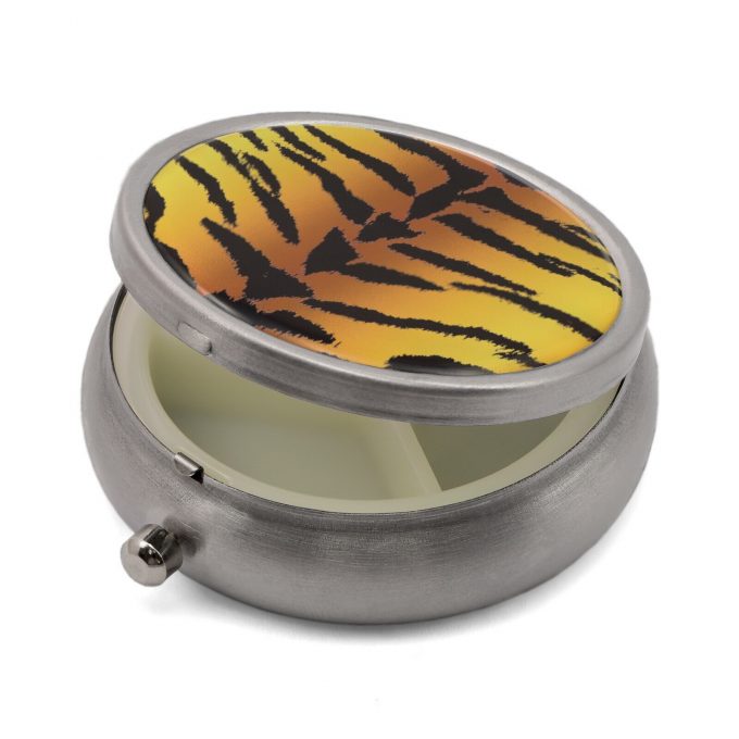 Pill Box with Tiger Print