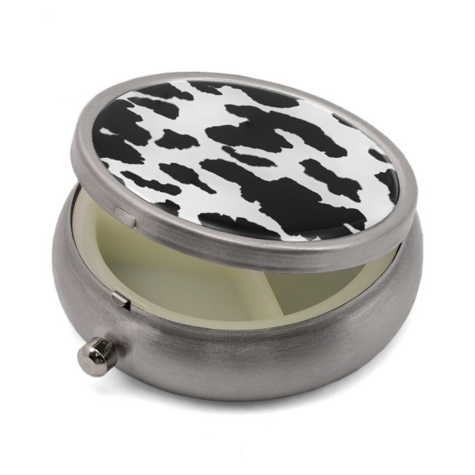 Pill Box with Cow Print