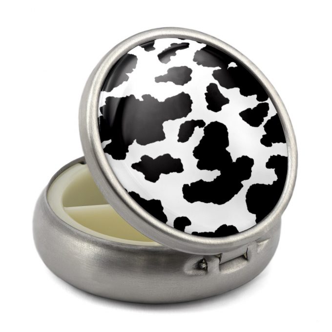 Pill Box with Cow Print