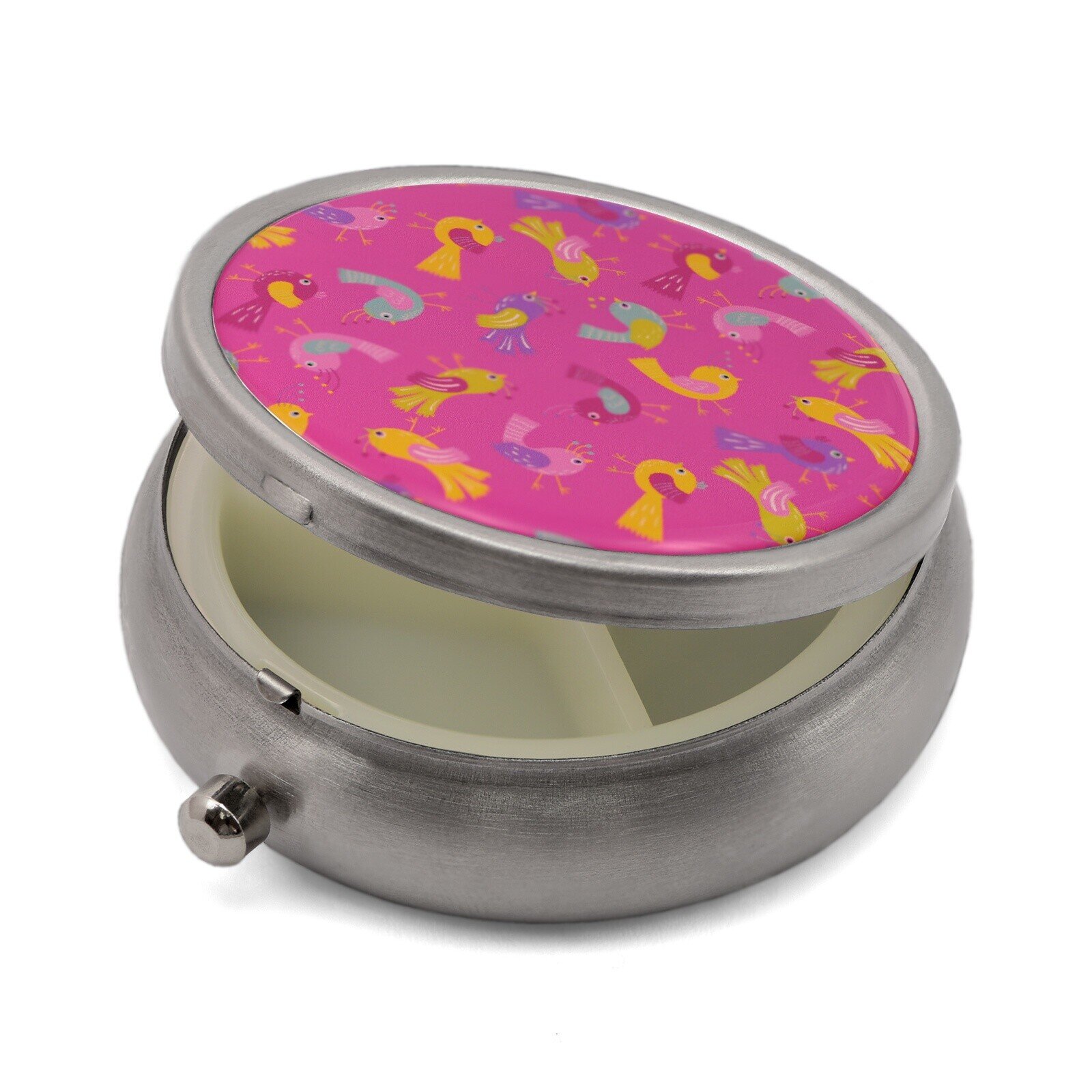 Pill Box with Birds Print Pill Box with Birds Print