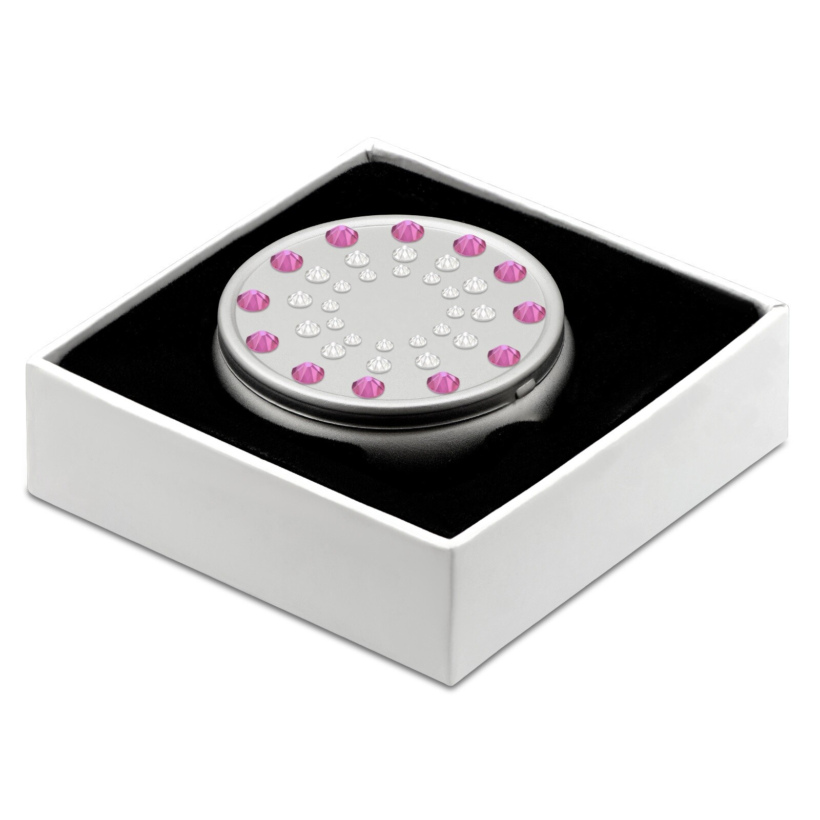 Pill Box in Silver Color with Swarovski Crystals Sun Design Pill Box in Silver Color with Swarovski Crystals Sun Design