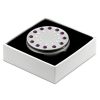 Pill Box in Silver Color with Swarovski Crystals Sun Design