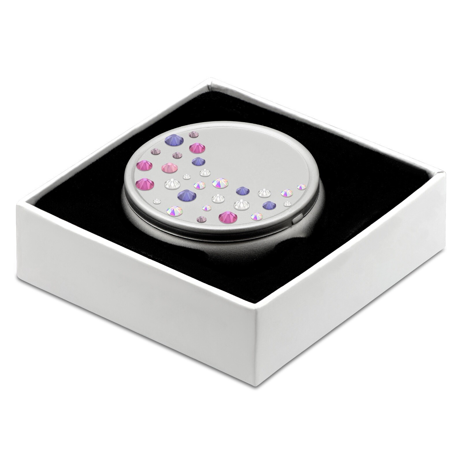 Pill Box in Silver Color with Swarovski Crystals Waterfall Design Pill Box in Silver Color with Swarovski Crystals Waterfall Design