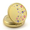 Pill Box in Gold Color with Swarovski Crystals Waterfall Design