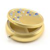 Pill Box in Gold Color with Swarovski Crystals Waterfall Design