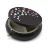 Pill Box in Black Color with Swarovski Crystals Waterfall Design
