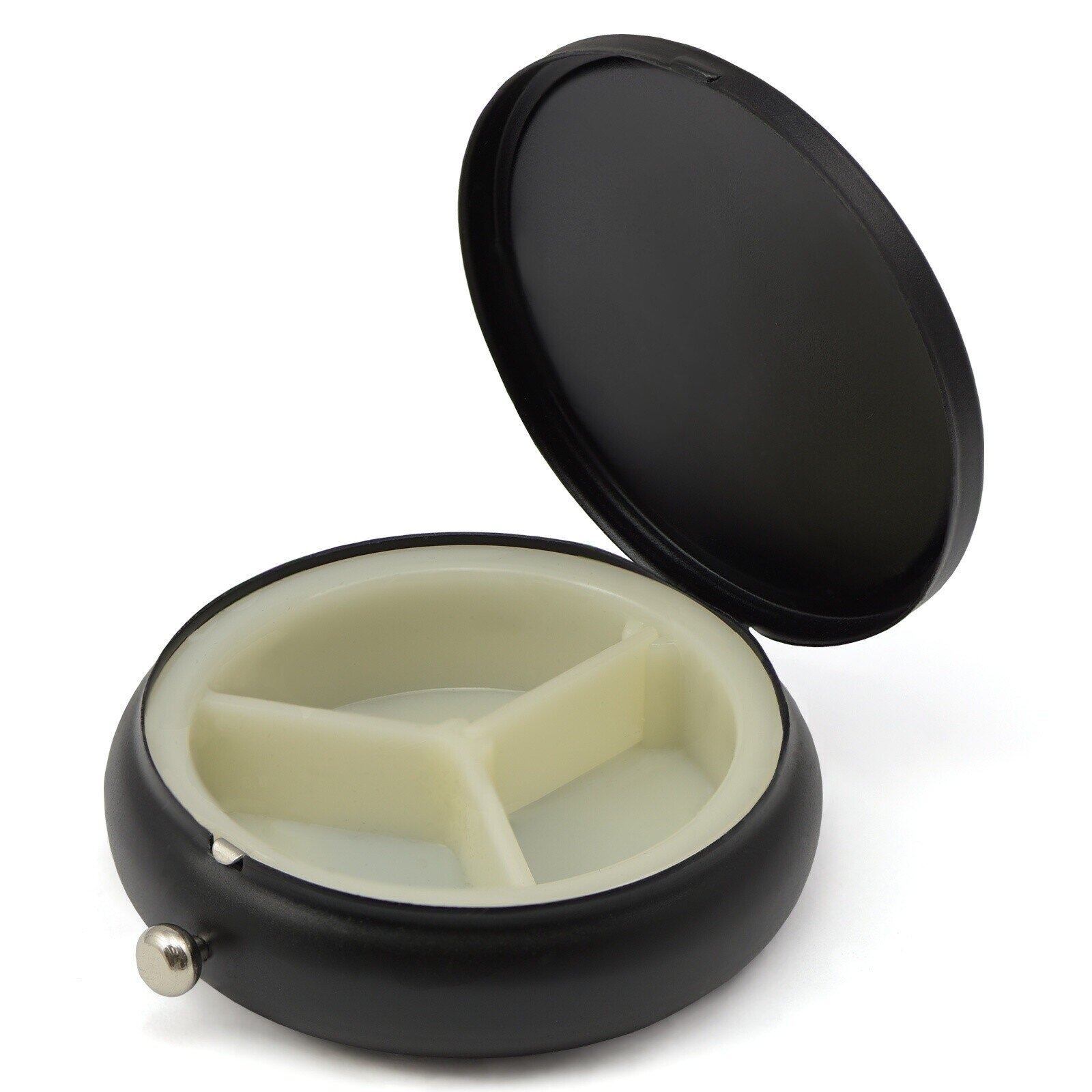 Pill Box in Black Color with Swarovski Crystals Waterfall Design