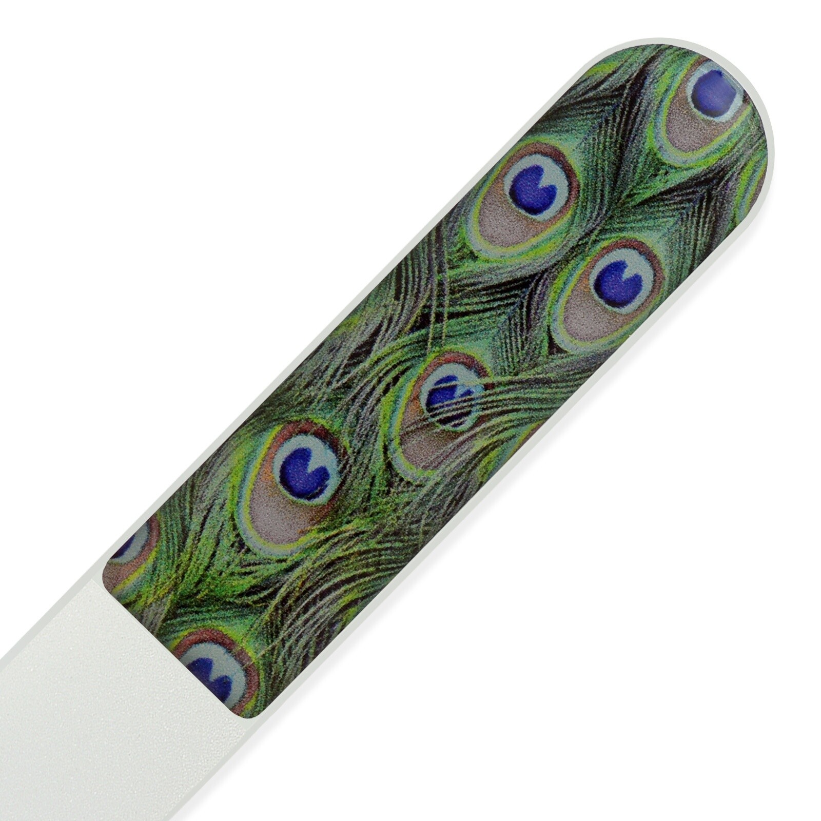 Peacock Print Glass Nail File