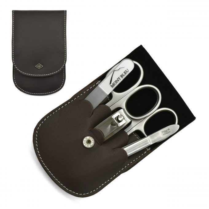 Giesen & Forsthoff's Timor 5-piece Manicure Set in Brown Leather Case