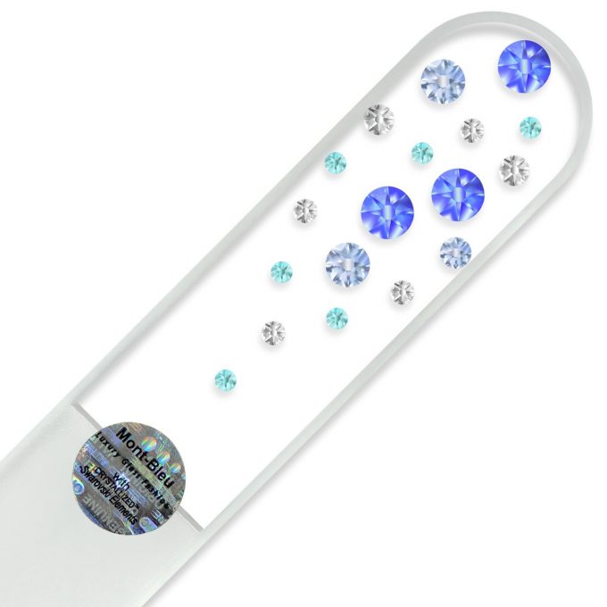Mont Bleu Large Glass Nail File with crystals W-B