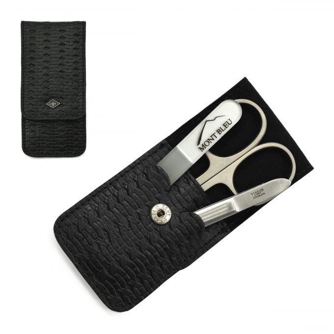Giesen & Forsthoff's Timor 3-piece Manicure Set in Leather Case with Braided Look