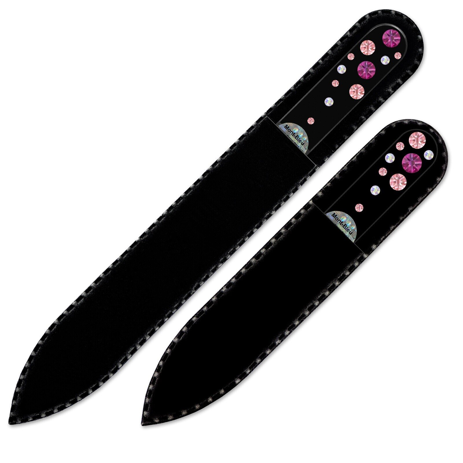 Set of 2 Black Crystal Nail Files with crystals WB-MS