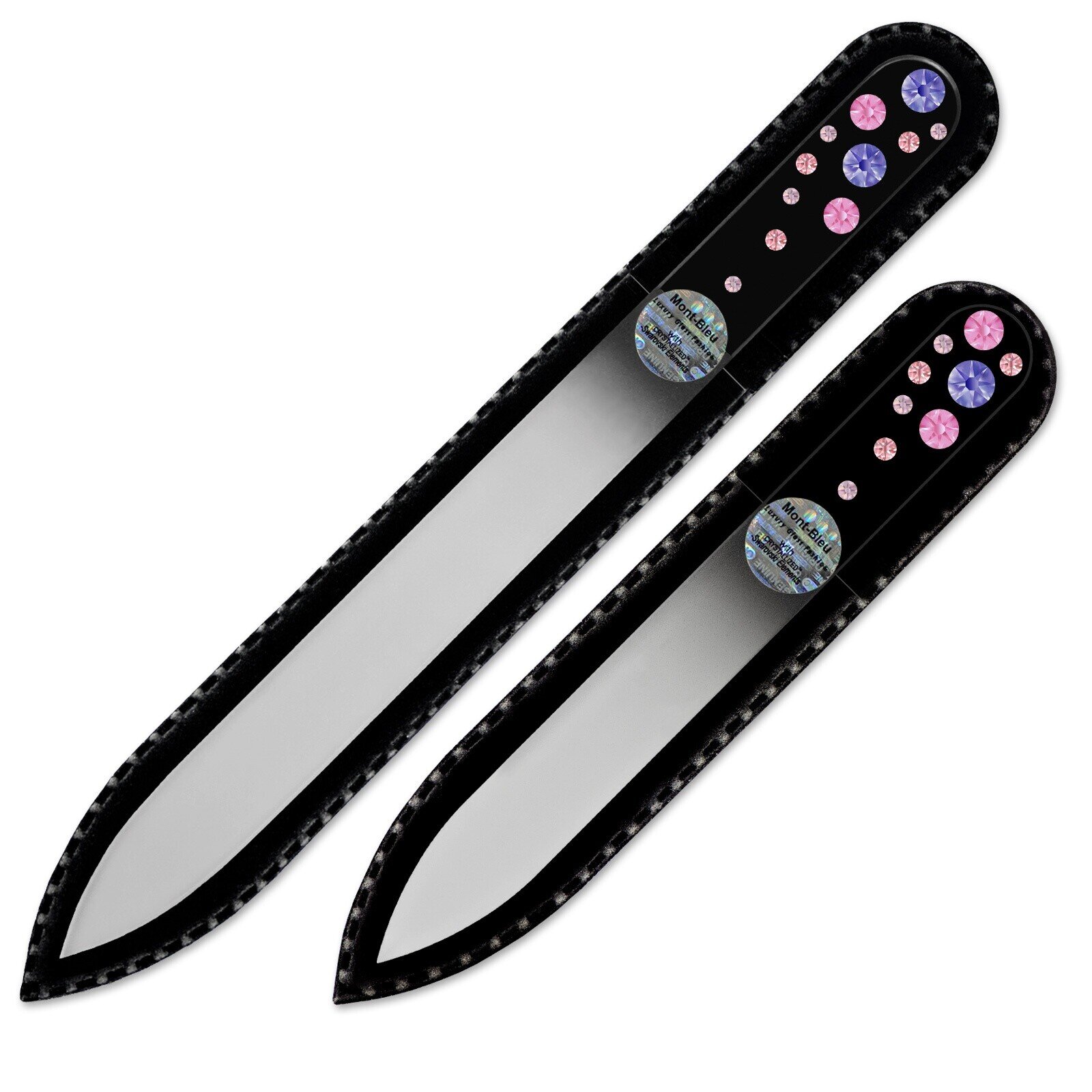 Set of 2 Black Crystal Nail Files with crystals WB-MS Set of 2 Black Crystal Nail Files with crystals WB-MS