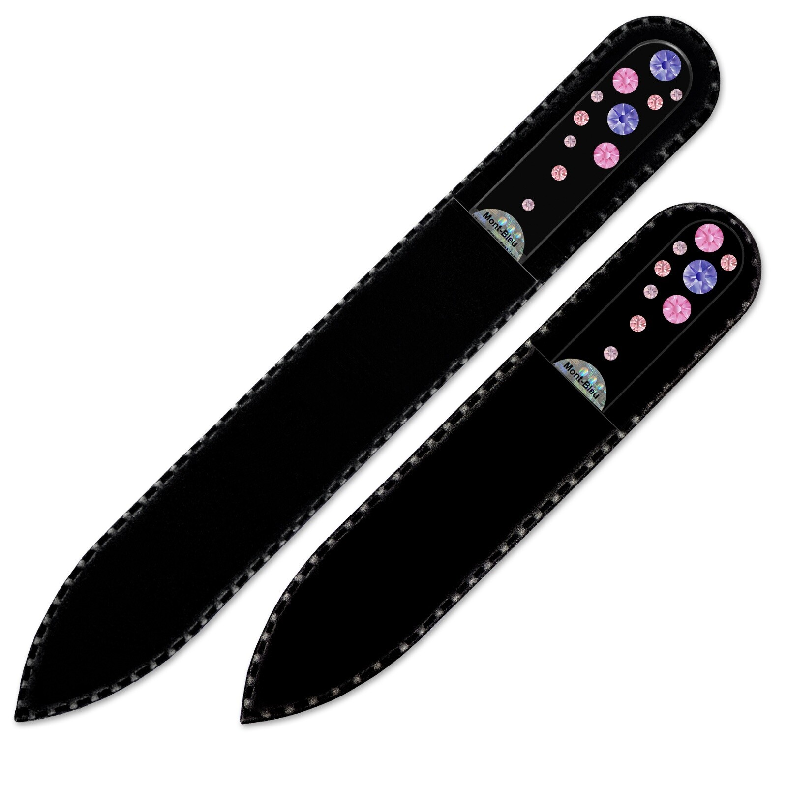Set of 2 Black Crystal Nail Files with crystals WB-MS Set of 2 Black Crystal Nail Files with crystals WB-MS