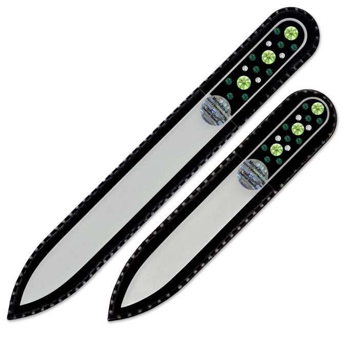 Set of 2 Glass Nail Files with crystals CN-MS