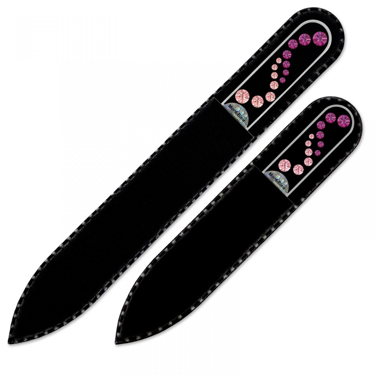 A set of 2 Glass Nail Files with Swarovski crystals WAMS Mont bleu Store