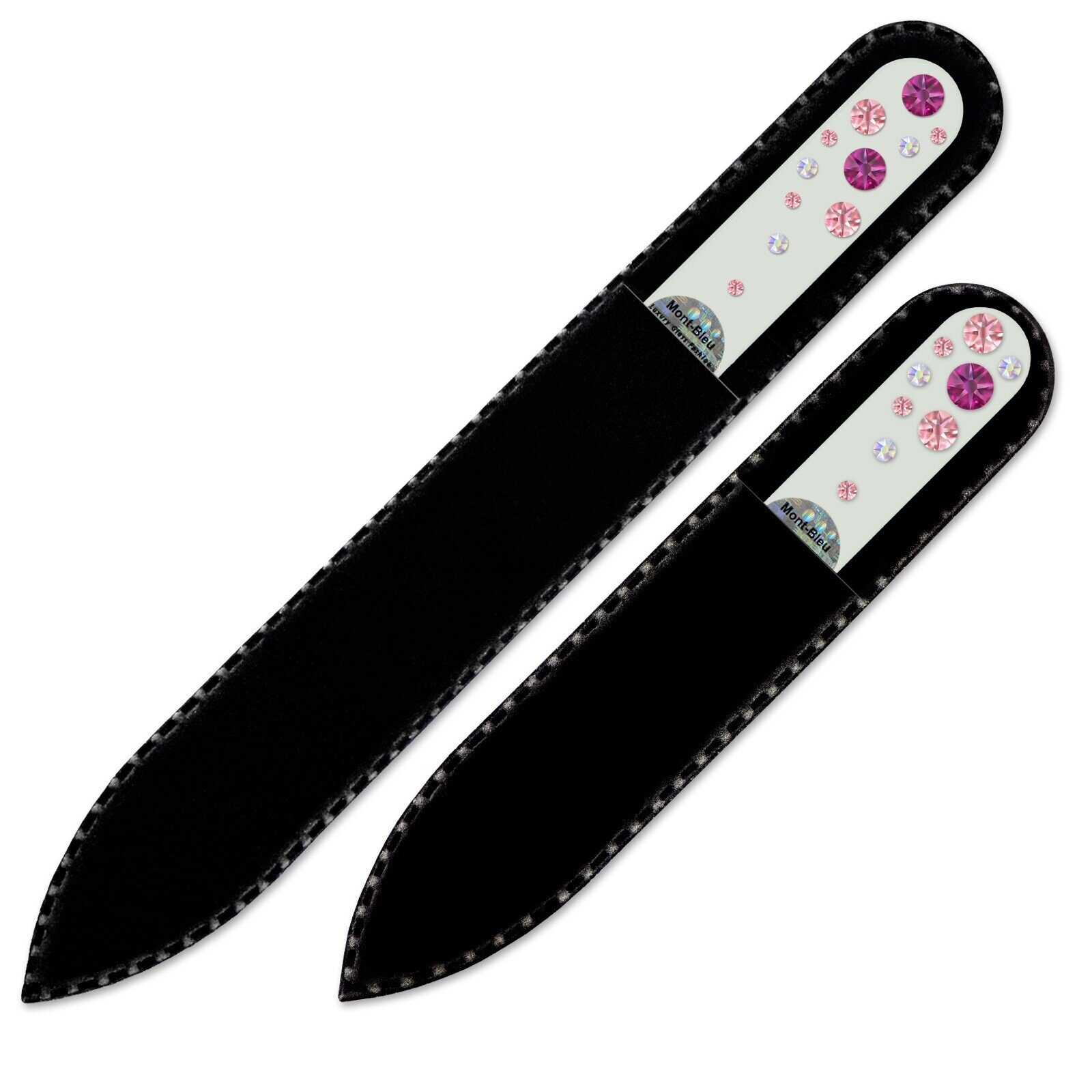 Set of 2 White Crystal Nail Files with crystals WW-MS