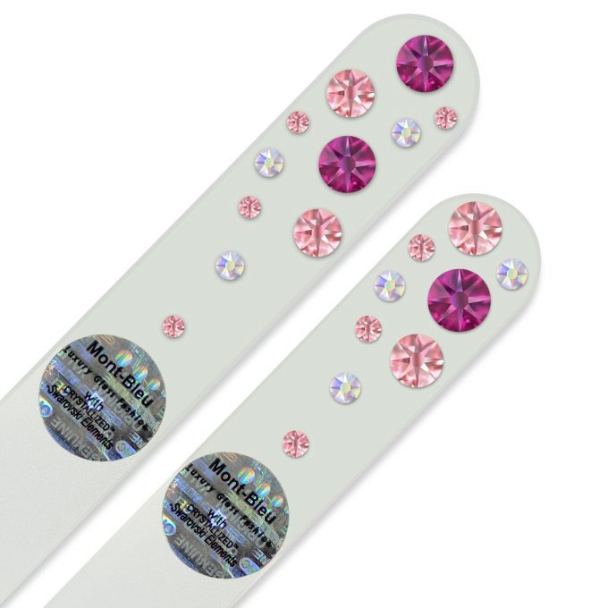 Set of 2 White Crystal Nail Files with crystals WW-MS