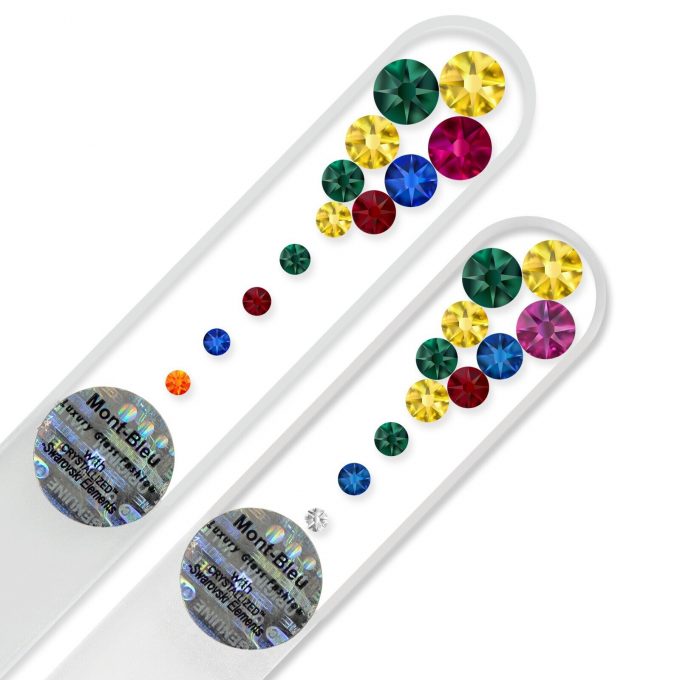 A set of 2 Marbles Glass Nail Files with Swarovski crystals M-MS