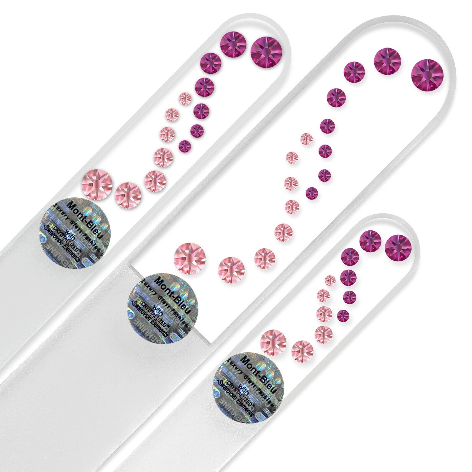 A set of 3 Glass Nail Files with Swarovski crystals WA-BMS
