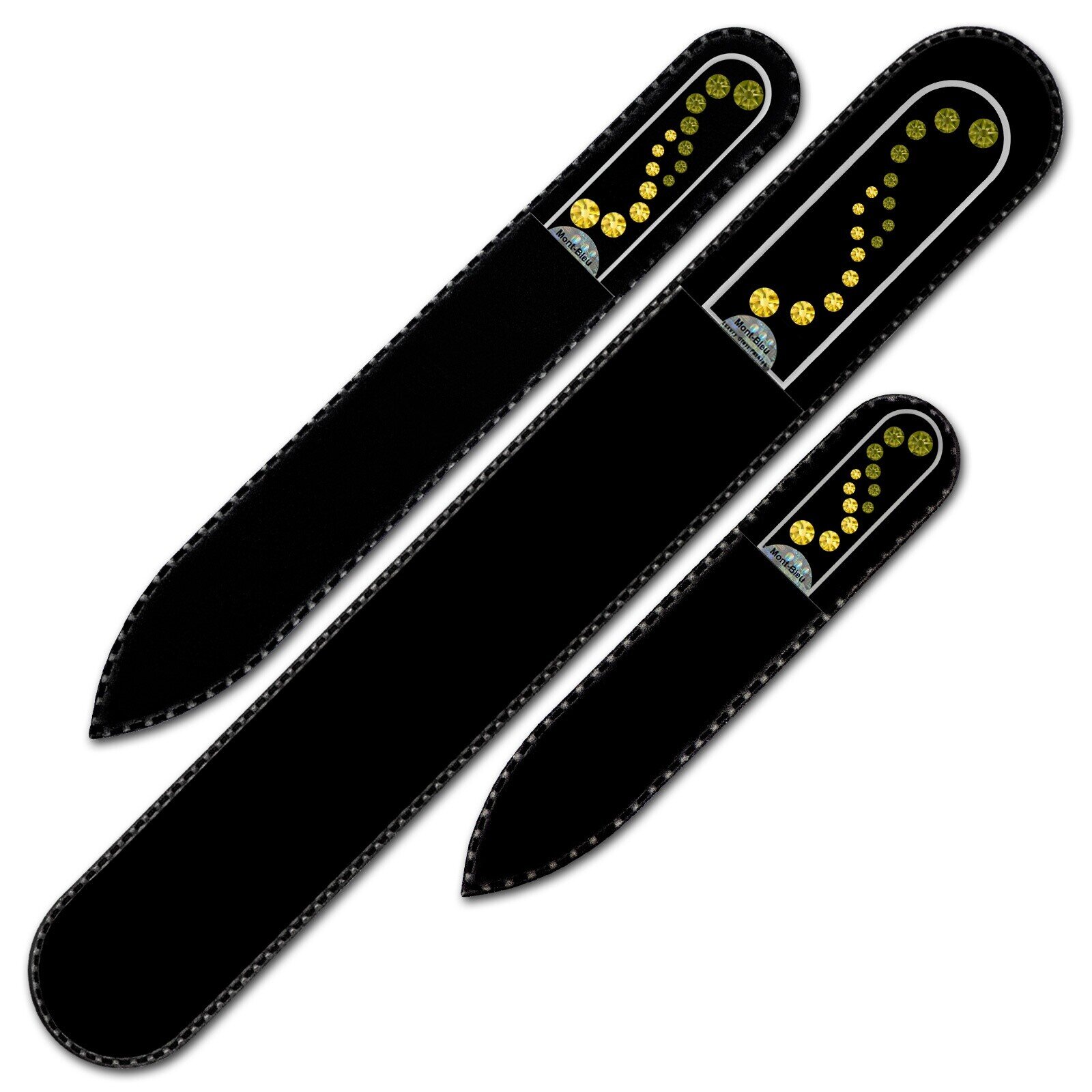 A set of 3 Glass Nail Files with Swarovski crystals WA-BMS A set of 3 Glass Nail Files with Swarovski crystals WA-BMS