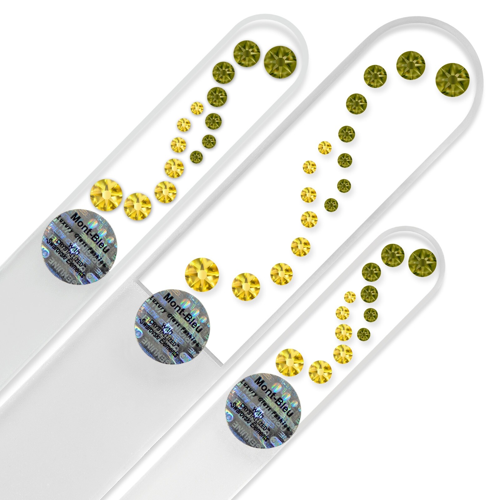 A set of 3 Glass Nail Files with Swarovski crystals WA-BMS A set of 3 Glass Nail Files with Swarovski crystals WA-BMS