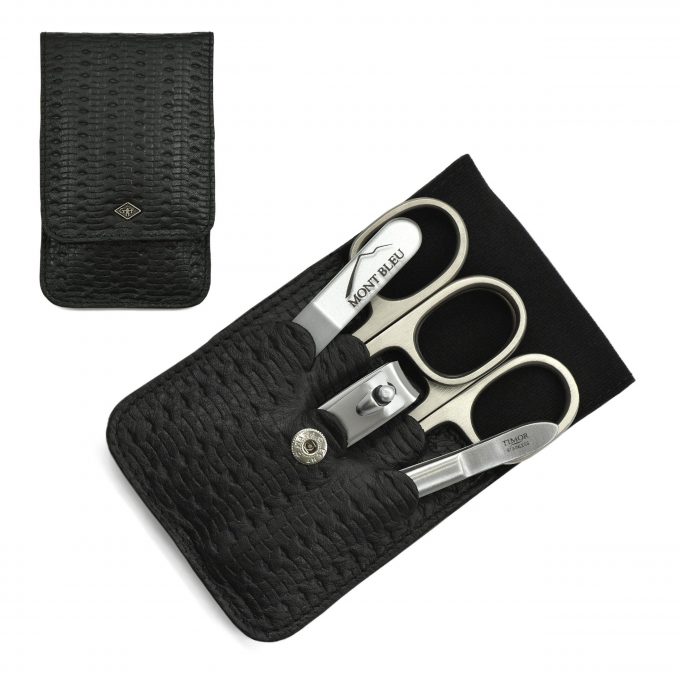 Giesen & Forsthoff's Timor 5-piece Manicure Set in Leather Case with Braided Look