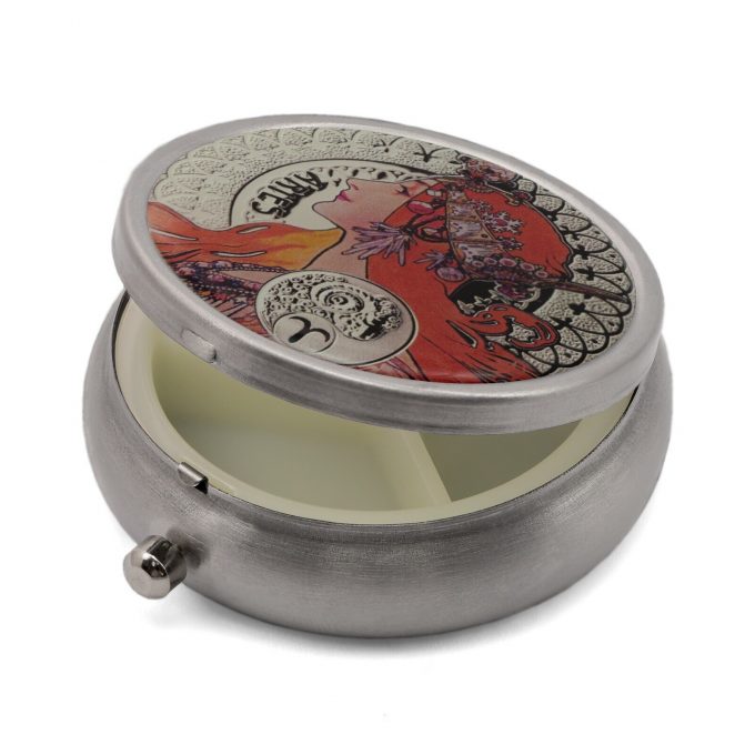 Pill Box with 12 Zodiac Signs