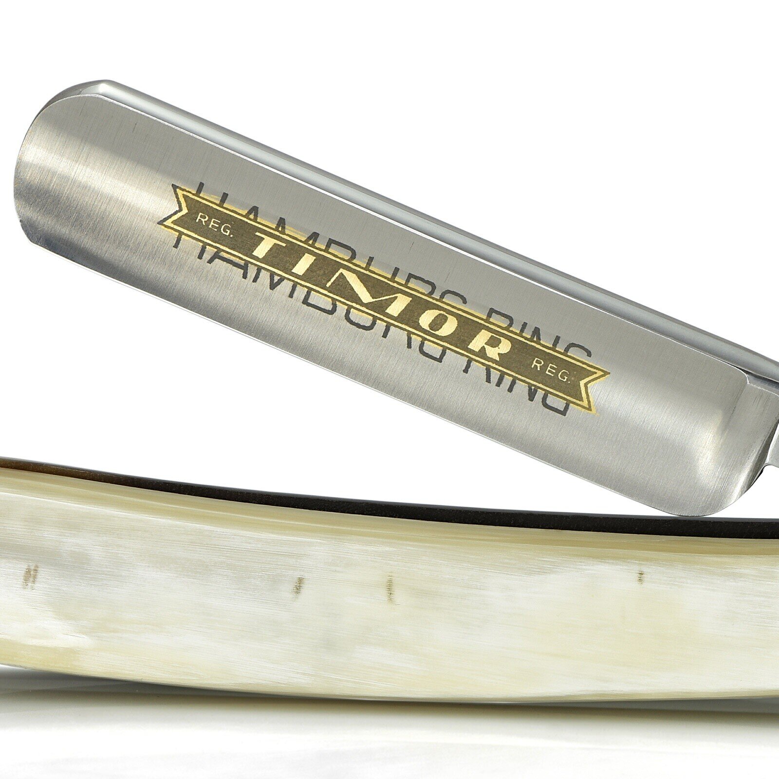 Giesen & Forsthoff's Timor Hamburg Ring 5/8" Straight Razor with Real Horn Handle