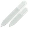 Set of 2 Transparent Crystal Glass Nail Files, Hand made of Czech tempered glass T-MS
