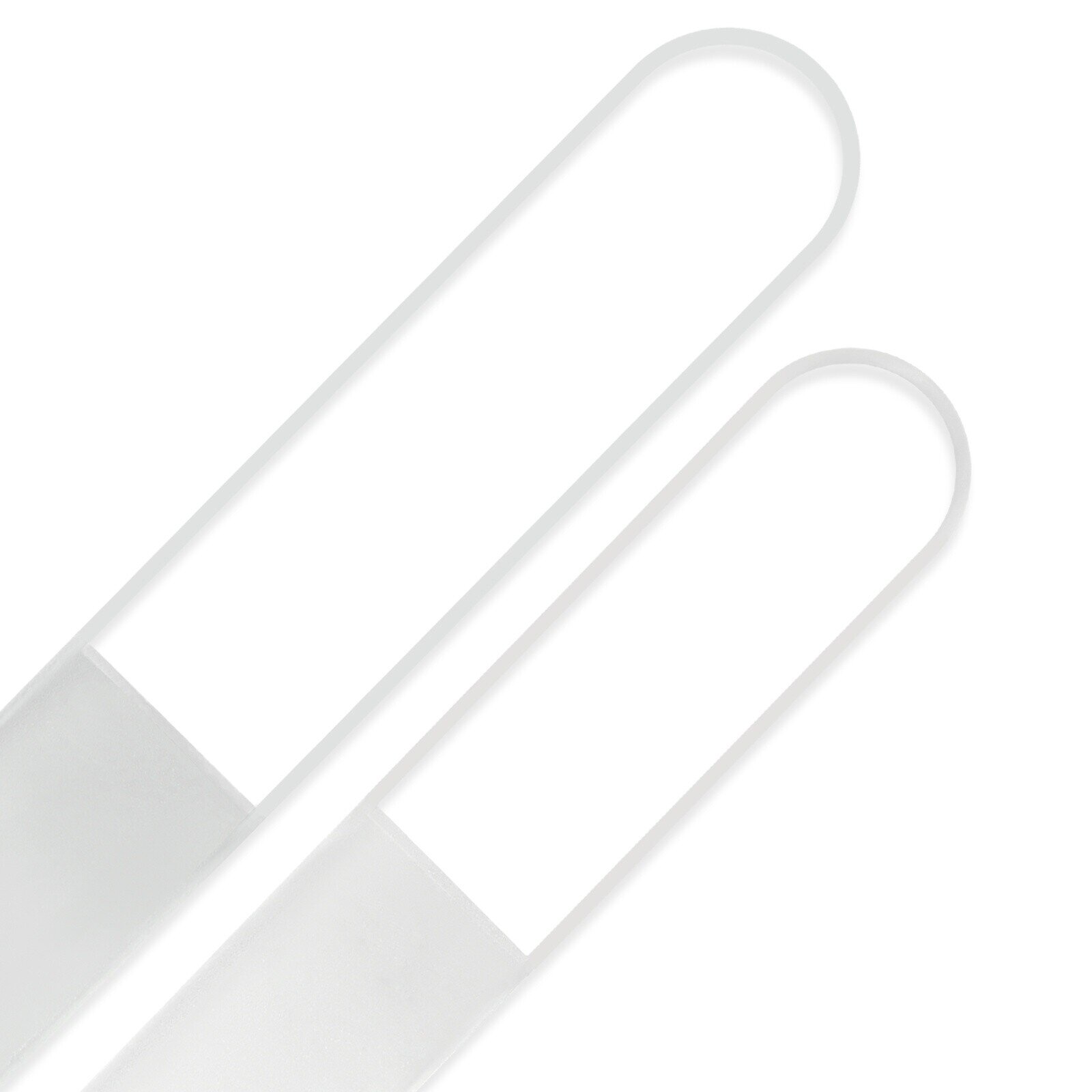 Set of 2 Transparent Crystal Glass Nail Files, Hand made of Czech tempered glass T-MS