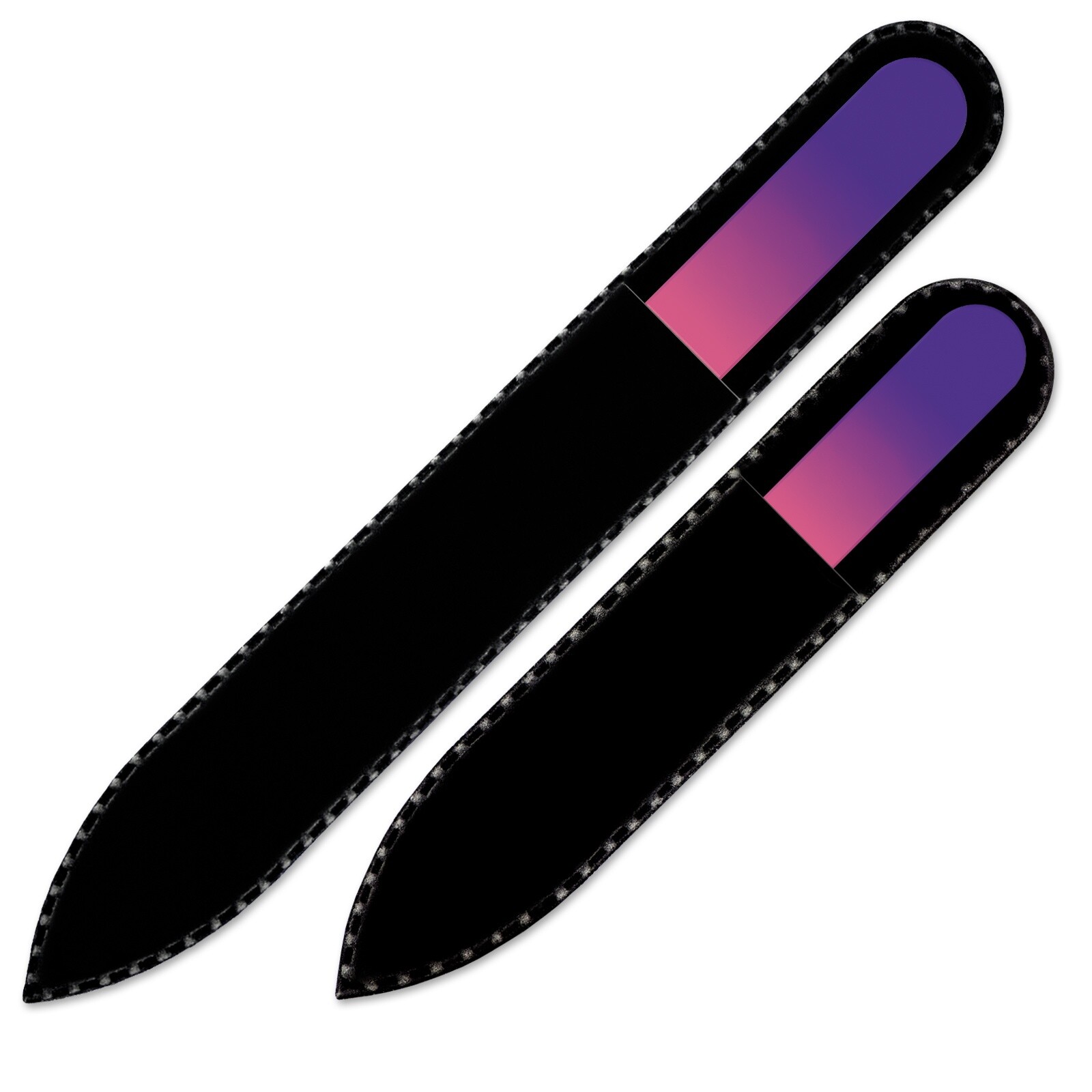 Set of 2 Rainbow Crystal Nail Files, Hand made of Czech tempered glass R-MS1