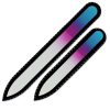 Set of 2 Rainbow Crystal Nail Files, Hand made of Czech tempered glass R-MS1