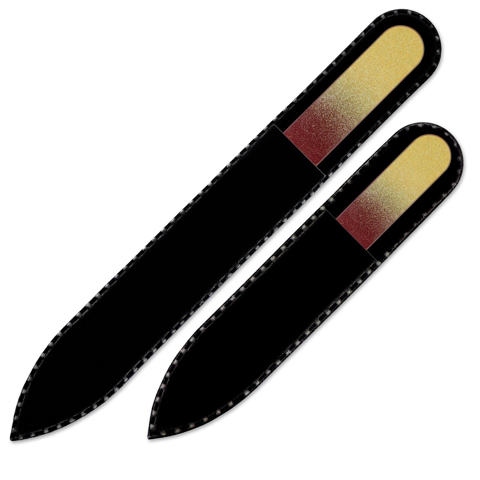 Set of 2 Rainbow Crystal Nail Files, Hand made of Czech tempered glass R-MS2