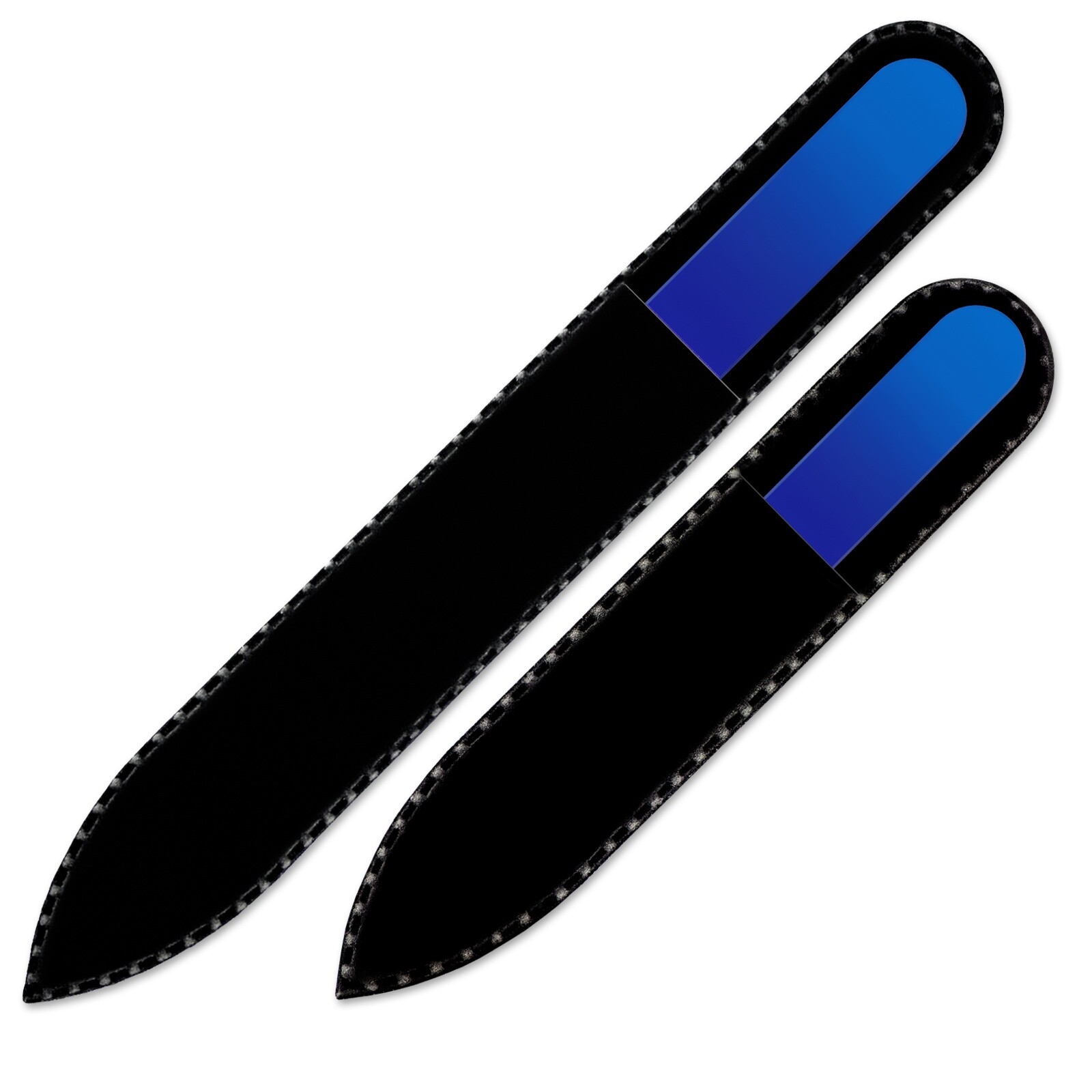 Set of 2 Rainbow Crystal Nail Files, Hand made of Czech tempered glass R-MS4