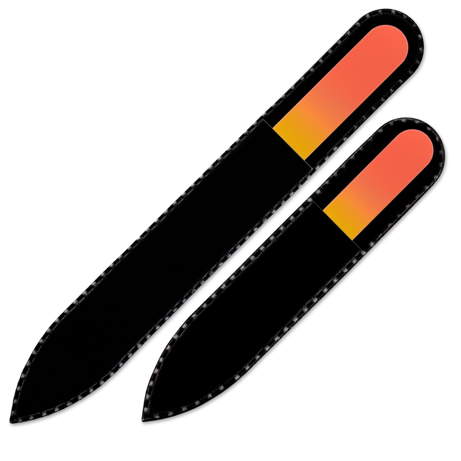 Set of 2 Rainbow Crystal Nail Files, Hand made of Czech tempered glass R-MS5