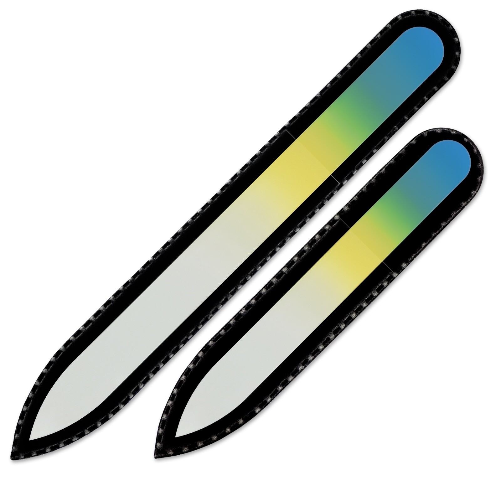 Set of 2 Rainbow Crystal Nail Files, Hand made of Czech tempered glass R-MS5 Set of 2 Rainbow Crystal Nail Files, Hand made of Czech tempered glass R-MS5