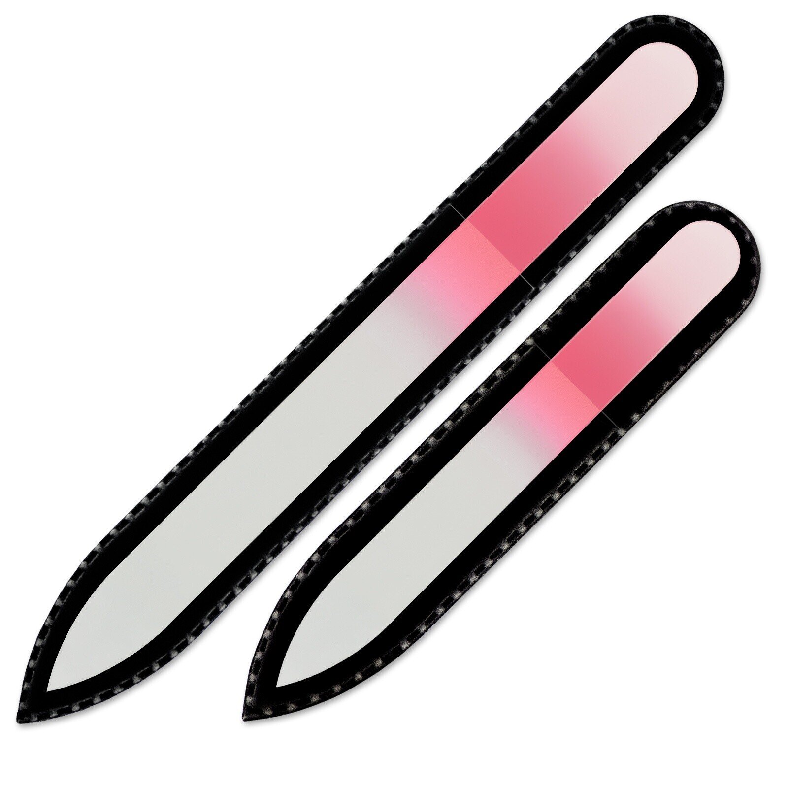 Set of 2 Rainbow Crystal Nail Files, Hand made of Czech tempered glass R-MS7