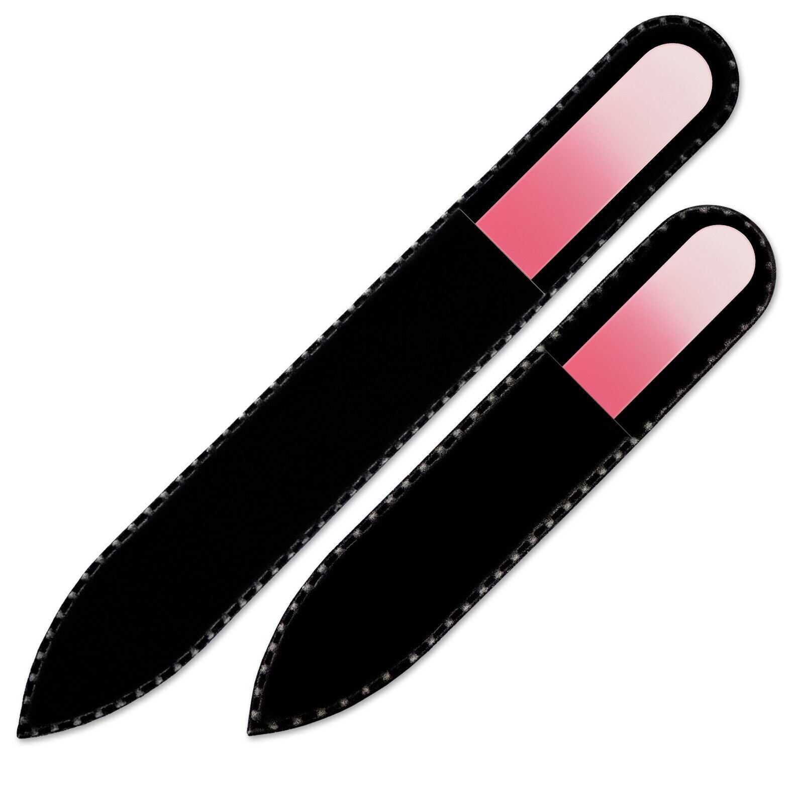 Set of 2 Rainbow Crystal Nail Files, Hand made of Czech tempered glass R-MS7