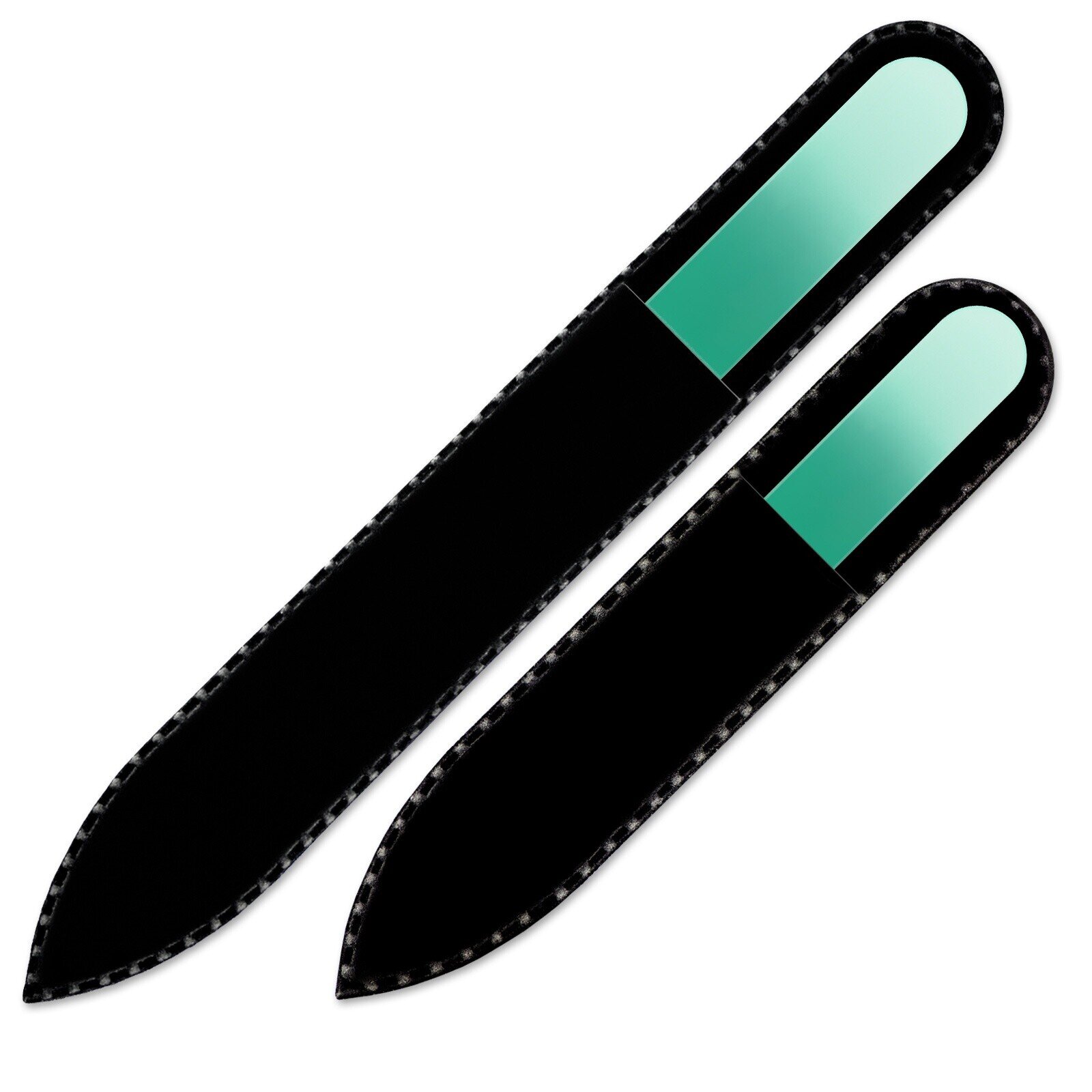 Set of 2 Rainbow Crystal Nail Files, Hand made of Czech tempered glass R-MS9